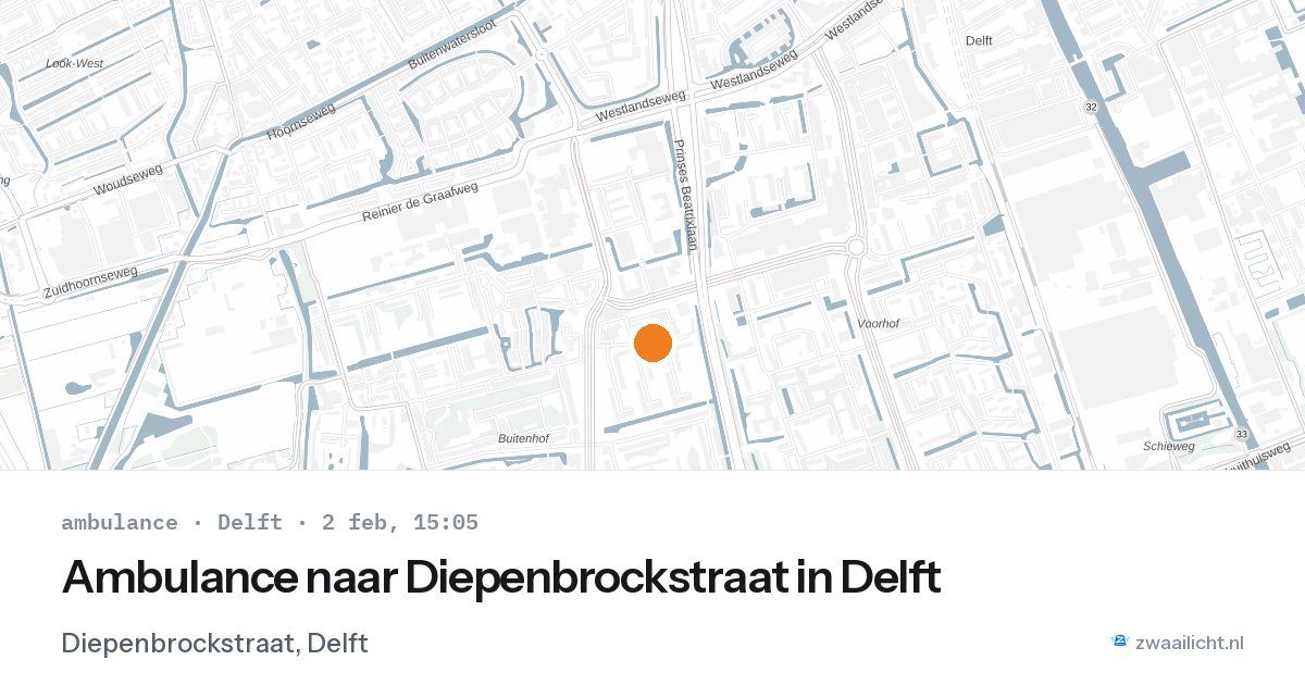 Ambulance naar Diepenbrockstraat in Delft — 2 feb 2026