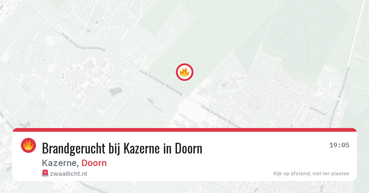 Brandgerucht bij Kazerne in Doorn — 6 mei 2026