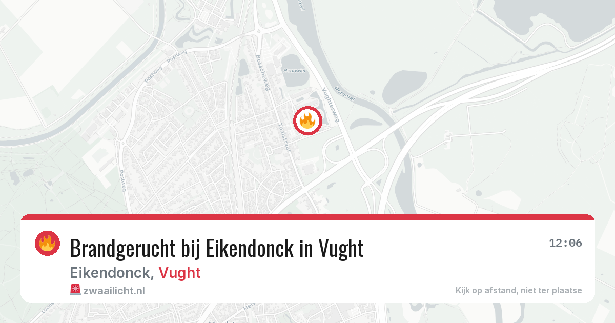 Brandgerucht bij Eikendonck in Vught — 6 jul 2026