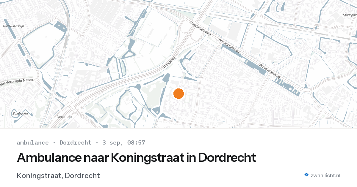 Ambulance naar Koningstraat in Dordrecht — 3 sep 2026