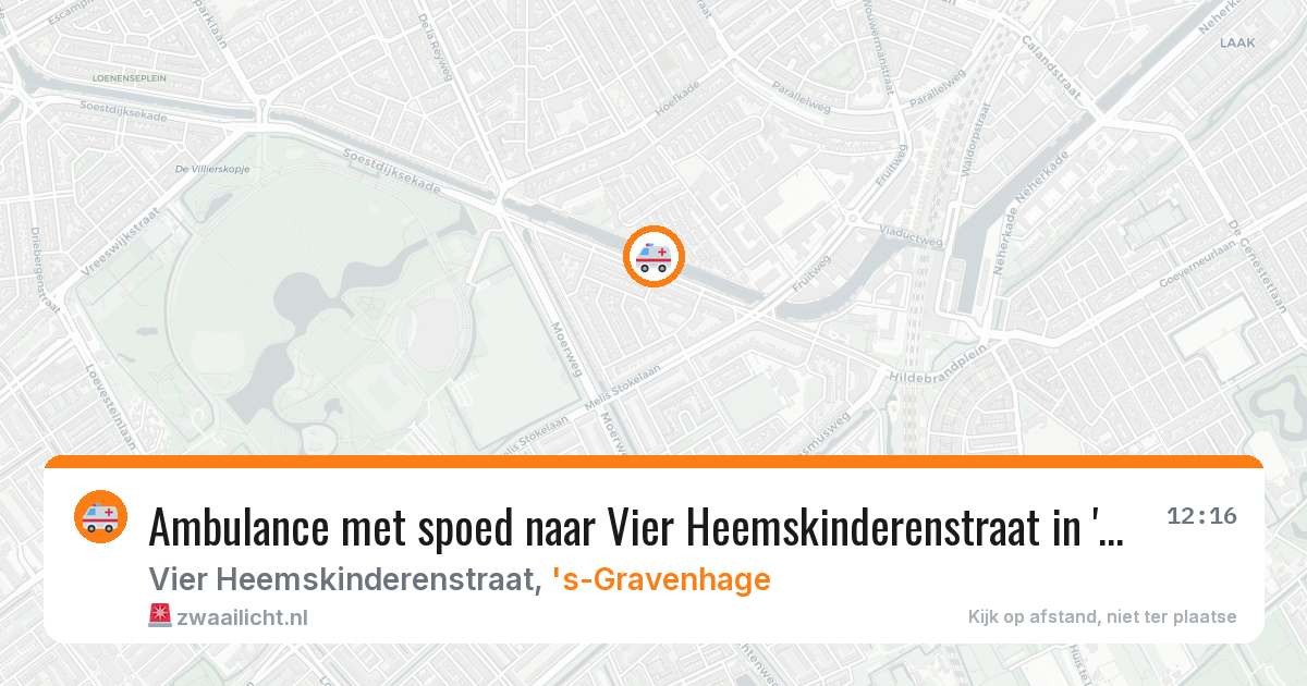 Ambulance met spoed naar Vier Heemskinderenstraat in 's-Gravenhage — 1 aug 2026