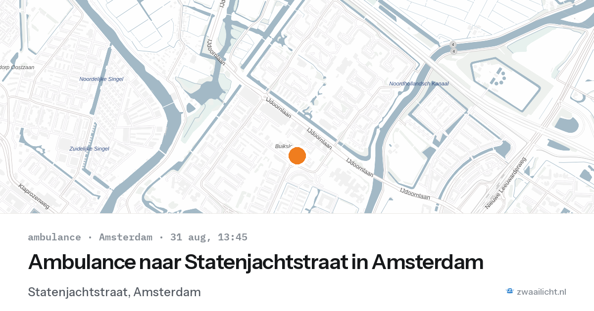 Ambulance naar Statenjachtstraat in Amsterdam — 31 aug 2026