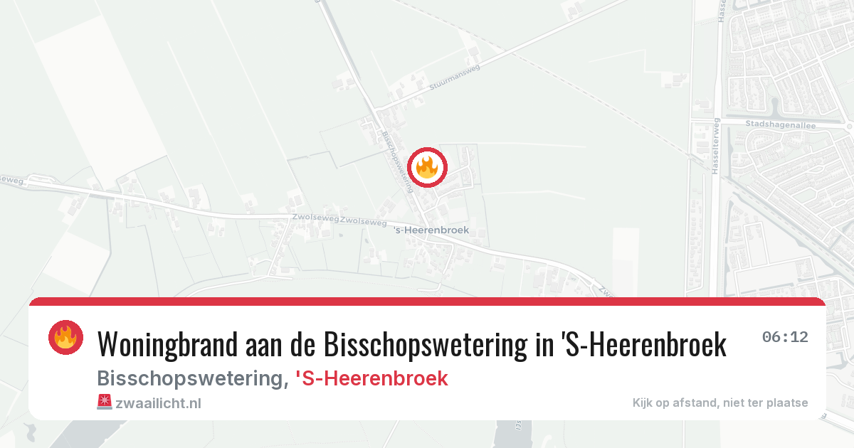 Woningbrand aan de Bisschopswetering in 'S-Heerenbroek — 4 aug 2026