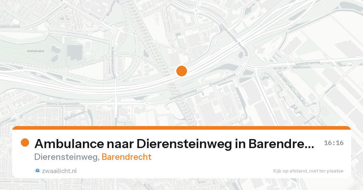 Ambulance naar Dierensteinweg in Barendrecht — 20 aug 2026