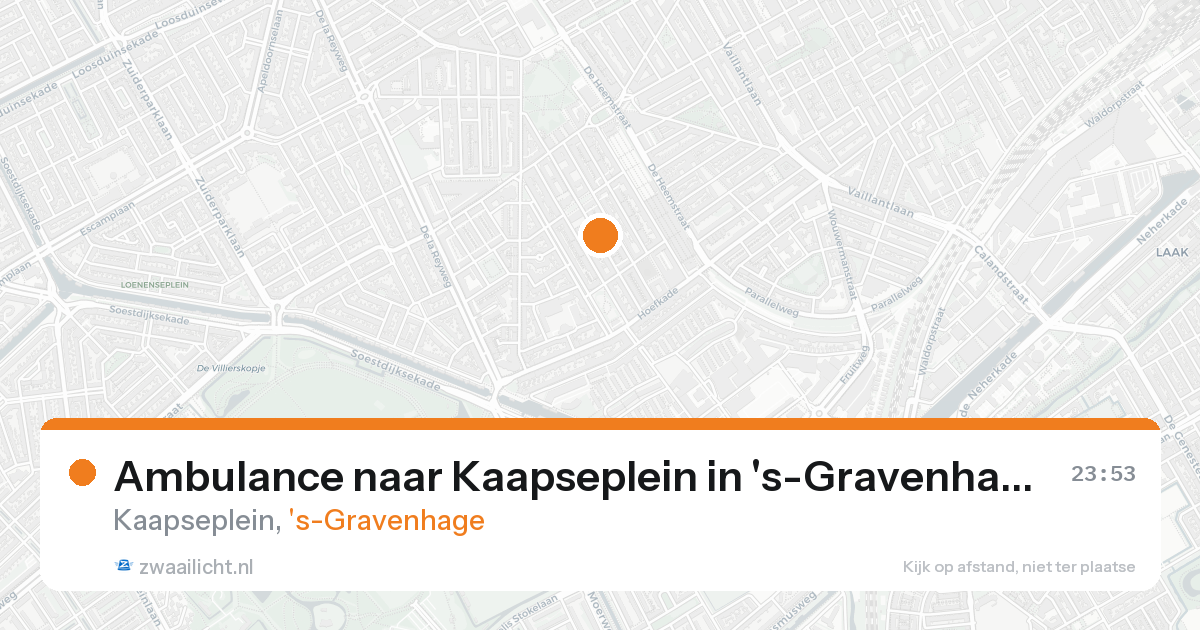 Ambulance naar Kaapseplein in 's-Gravenhage — 21 aug 2026
