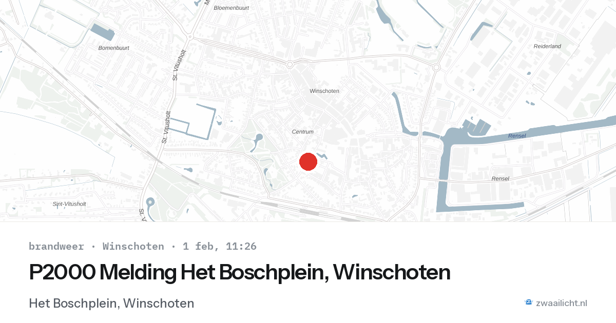P2000 Melding Het Boschplein, Winschoten — 1 feb 2026