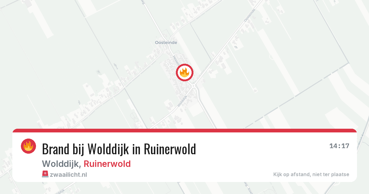 Brand bij Wolddijk in Ruinerwold — 4 mrt 2026