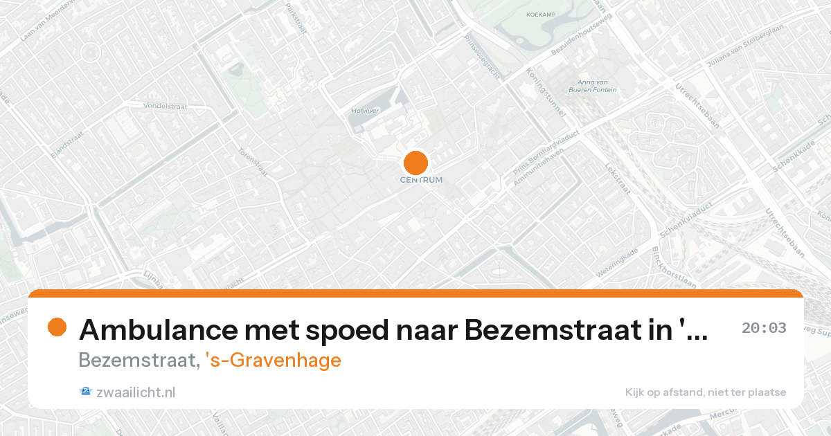 Ambulance met spoed naar Bezemstraat in 's-Gravenhage — 16 aug 2026