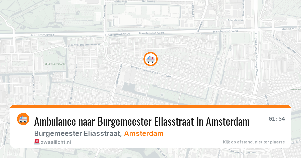 Ambulance naar Burgemeester Eliasstraat in Amsterdam — 5 aug 2026