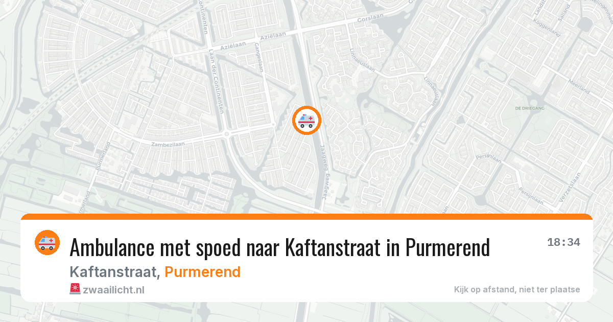 Ambulance met spoed naar Kaftanstraat in Purmerend — 22 apr 2026