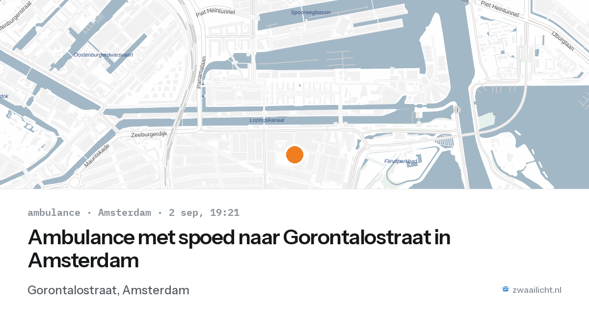 Ambulance met spoed naar Gorontalostraat in Amsterdam — 2 sep 2026