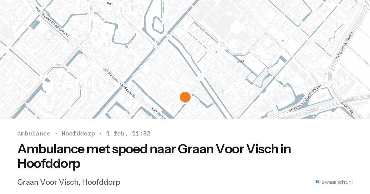 Ambulance met spoed naar Graan Voor Visch in Hoofddorp — 1 feb 2026