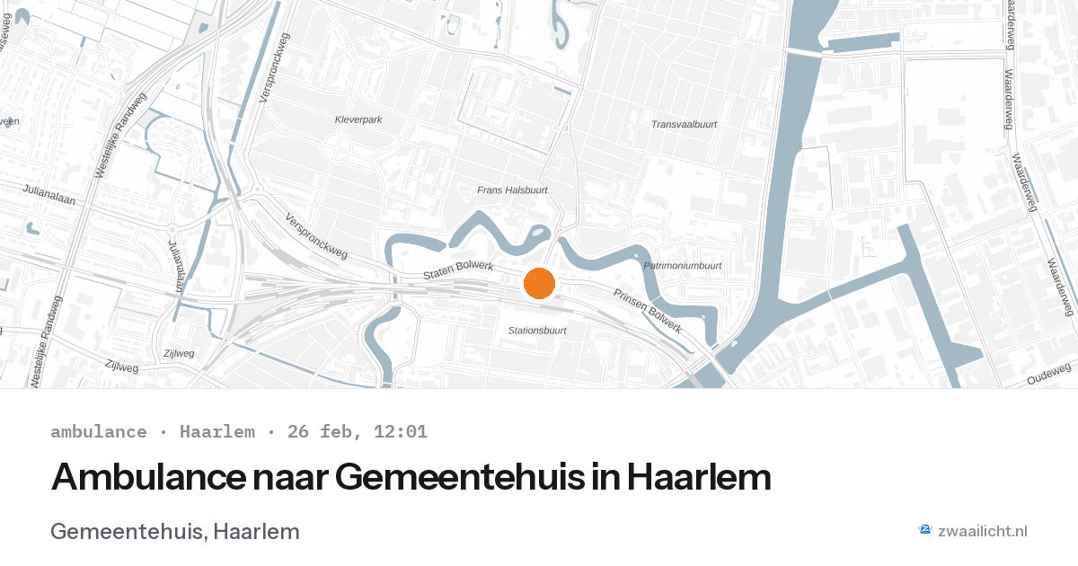 Ambulance naar Gemeentehuis in Haarlem — 26 feb 2026