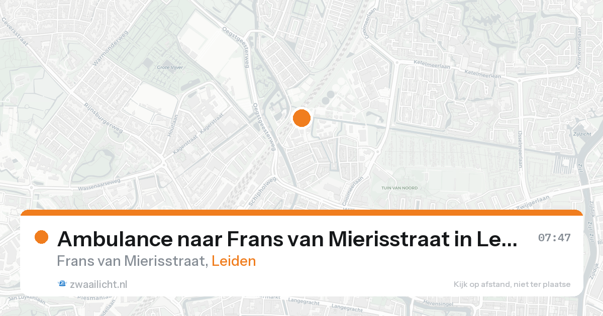 Ambulance naar Frans van Mierisstraat in Leiden — 17 aug 2026