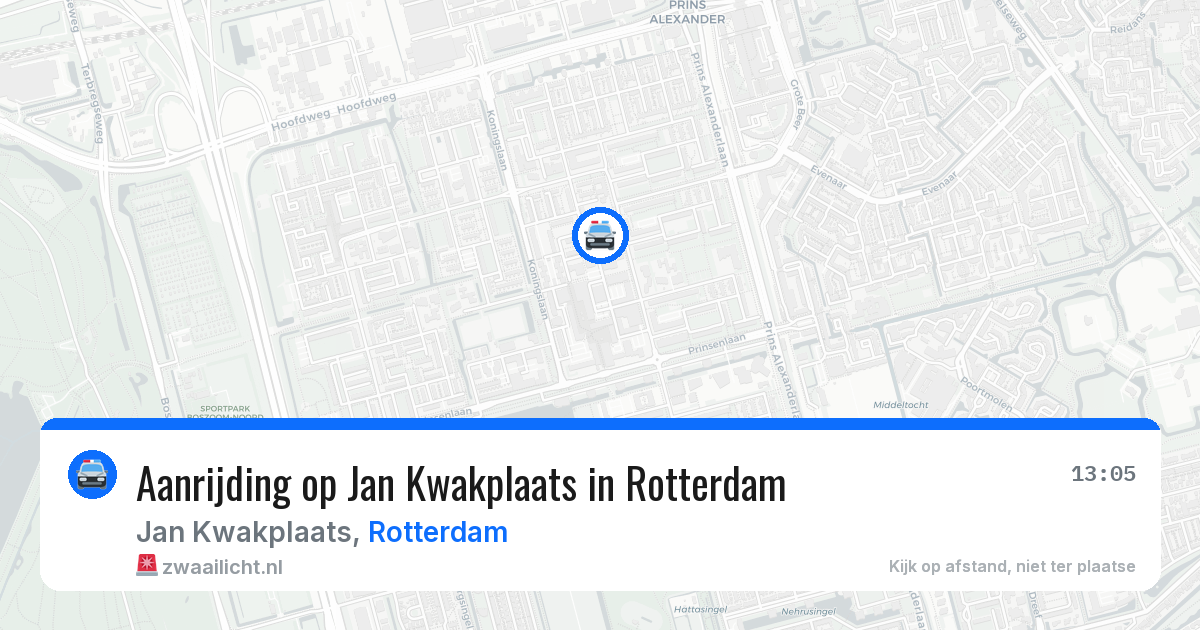Aanrijding op Jan Kwakplaats in Rotterdam — 12 jun 2026