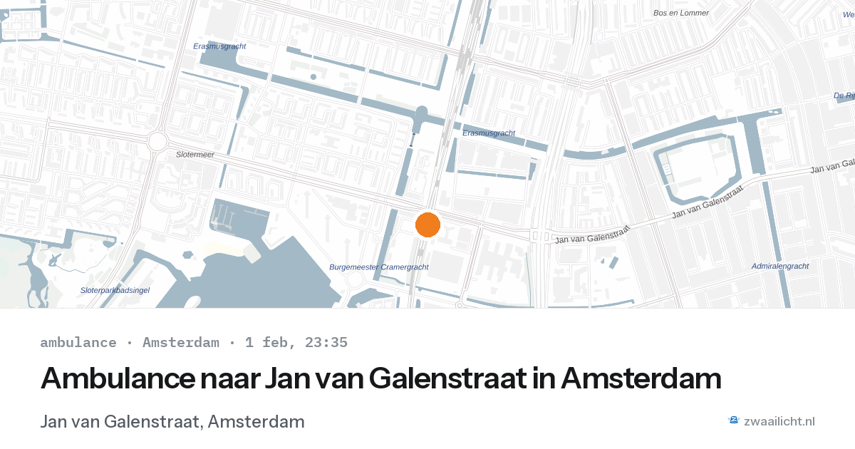 Ambulance naar Jan van Galenstraat in Amsterdam — 1 feb 2026