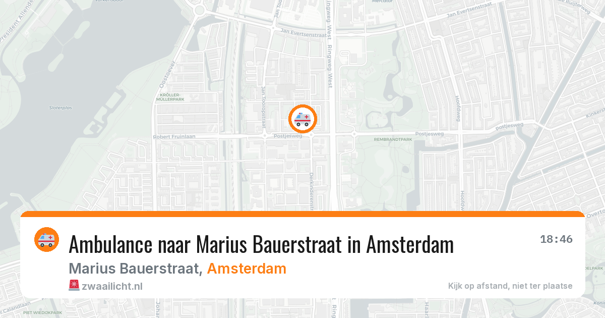 Ambulance naar Marius Bauerstraat in Amsterdam — 24 mrt 2026