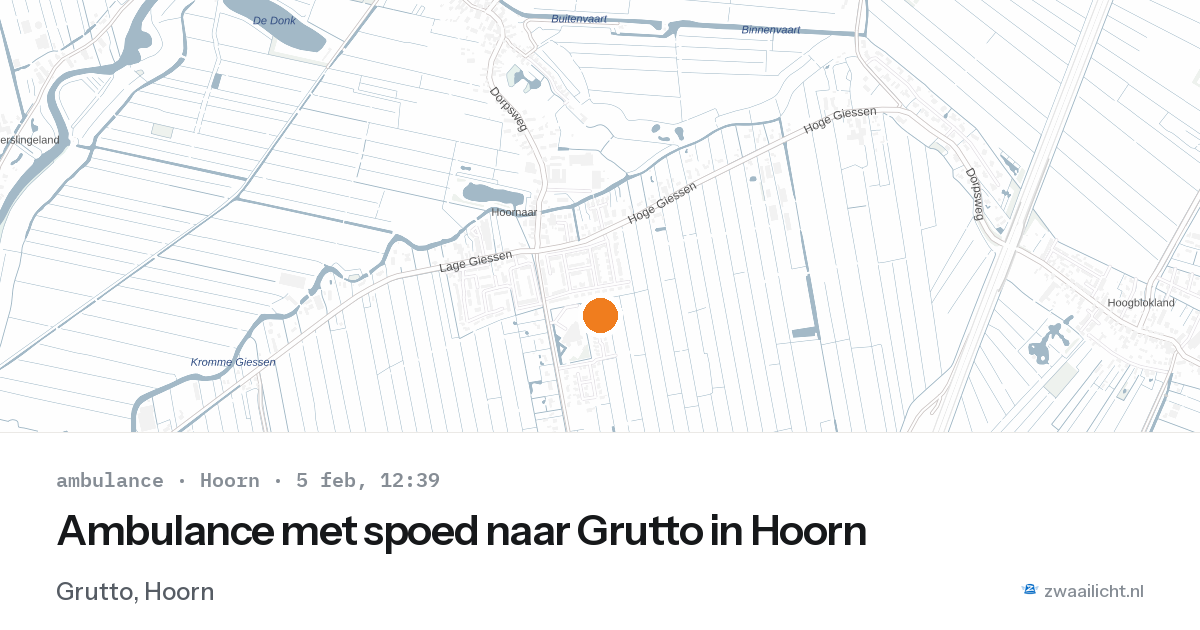 Ambulance met spoed naar Grutto in Hoorn — 5 feb 2026