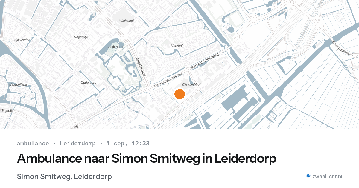 Ambulance naar Simon Smitweg in Leiderdorp — 1 sep 2026