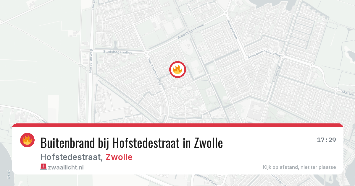 Buitenbrand bij Hofstedestraat in Zwolle — 15 jun 2026