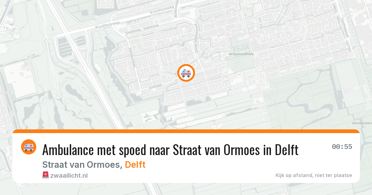 Ambulance met spoed naar Straat van Ormoes in Delft — 27 mei 2026