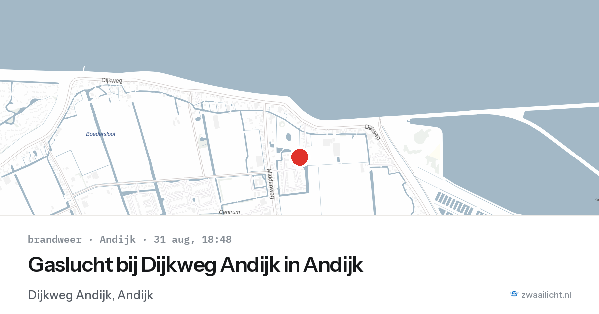 Gaslucht bij Dijkweg Andijk in Andijk — 31 aug 2026