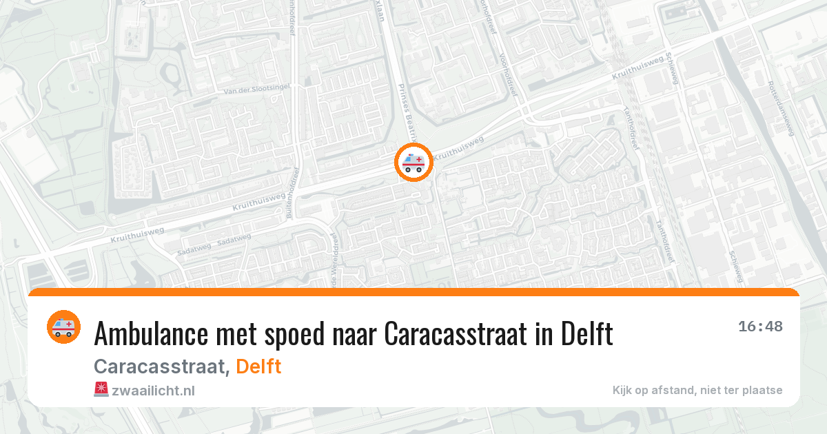 Ambulance met spoed naar Caracasstraat in Delft — 7 jul 2026