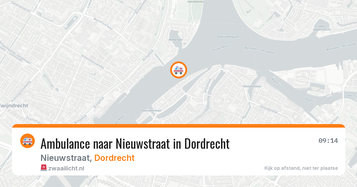 Ambulance naar Nieuwstraat in Dordrecht — 9 feb 2026