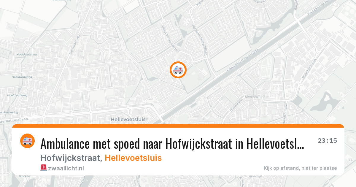Ambulance met spoed naar Hofwijckstraat in Hellevoetsluis — 9 jun 2026