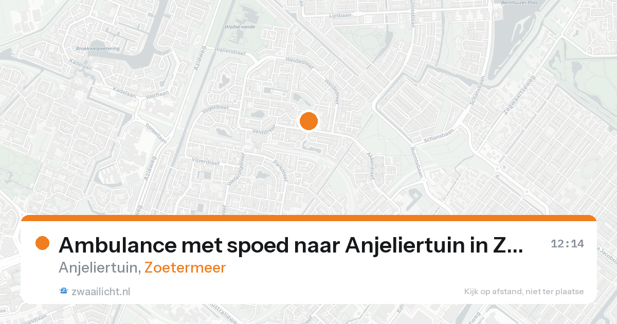 Ambulance met spoed naar Anjeliertuin in Zoetermeer — 15 aug 2026