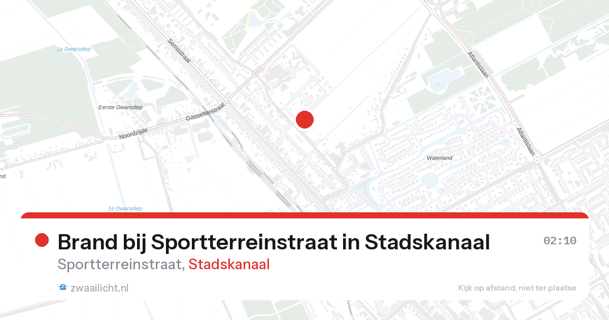 Brand bij Sportterreinstraat in Stadskanaal — 28 aug 2026