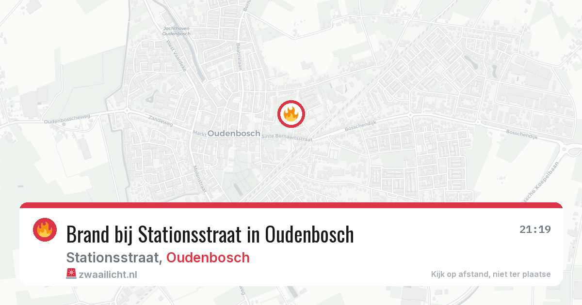 Brand bij Stationsstraat in Oudenbosch — 29 mrt 2026