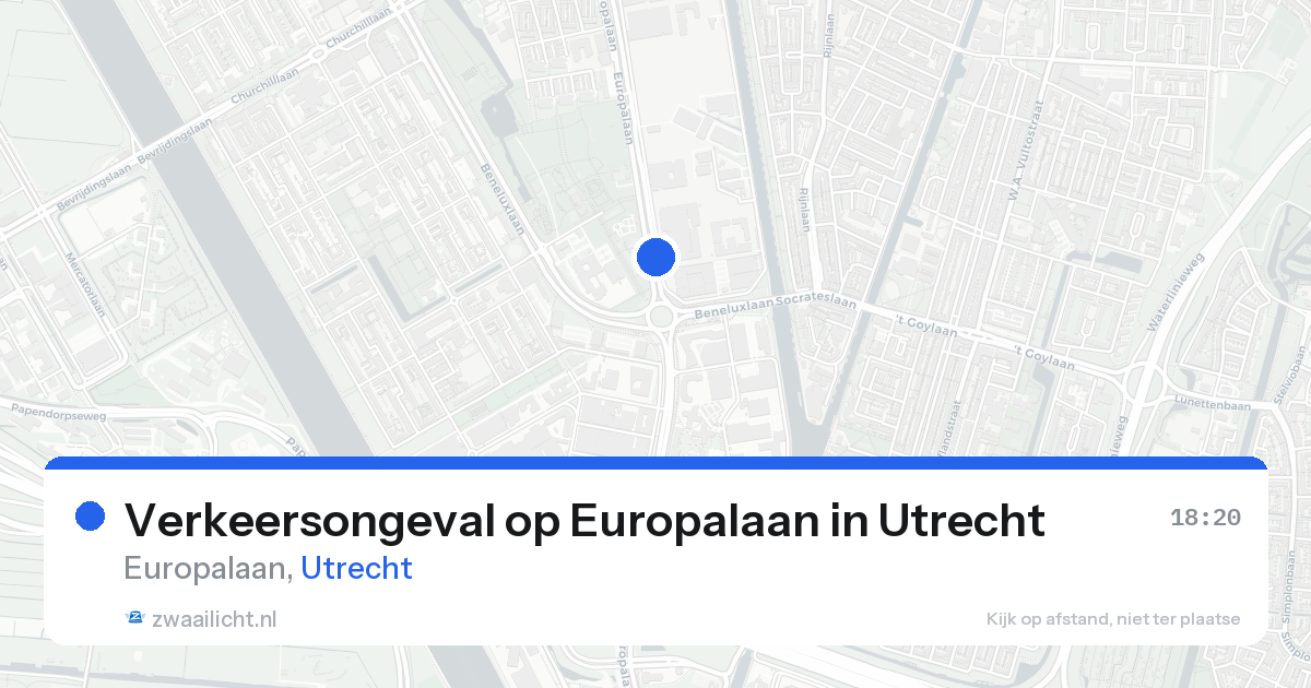 Verkeersongeval op Europalaan in Utrecht — 18 aug 2026