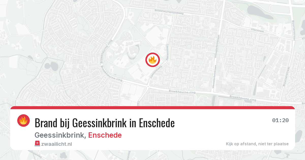 Brand bij Geessinkbrink in Enschede — 10 jul 2026