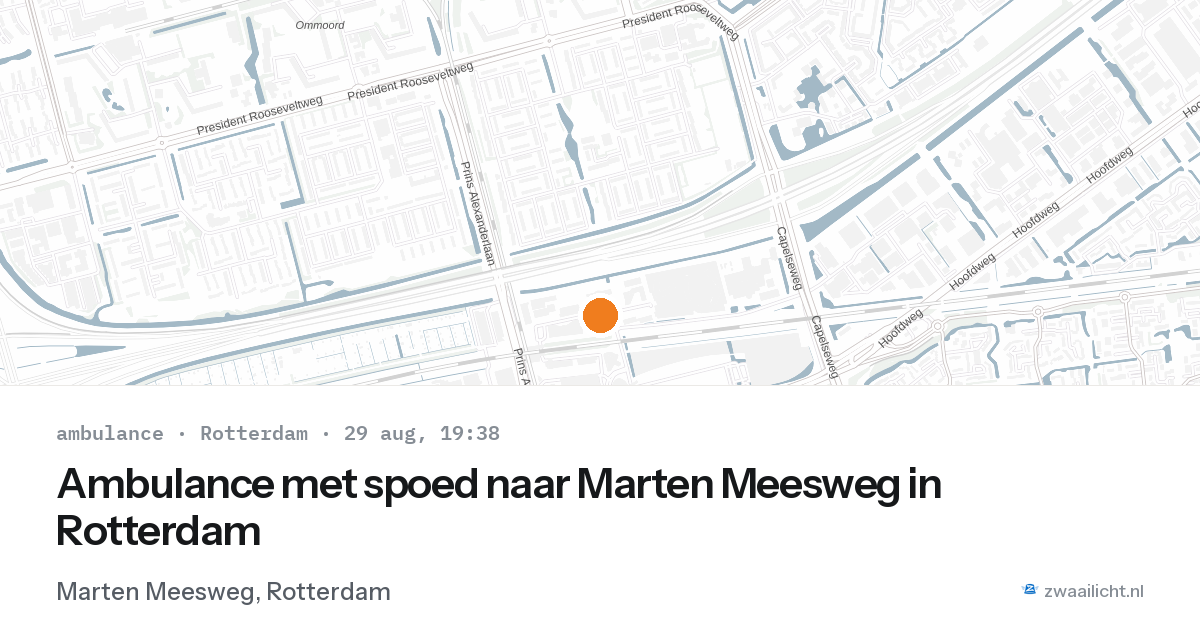 Ambulance met spoed naar Marten Meesweg in Rotterdam — 29 aug 2026