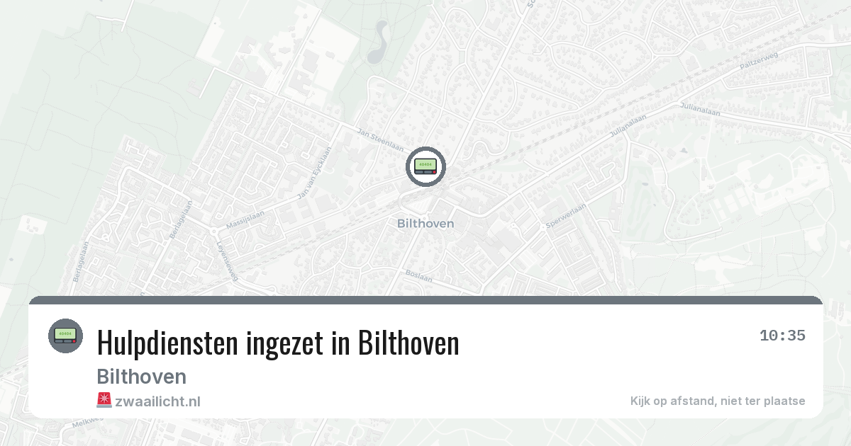 Hulpdiensten ingezet in Bilthoven — 25 apr 2026 | 🚨 Zwaailicht.nl