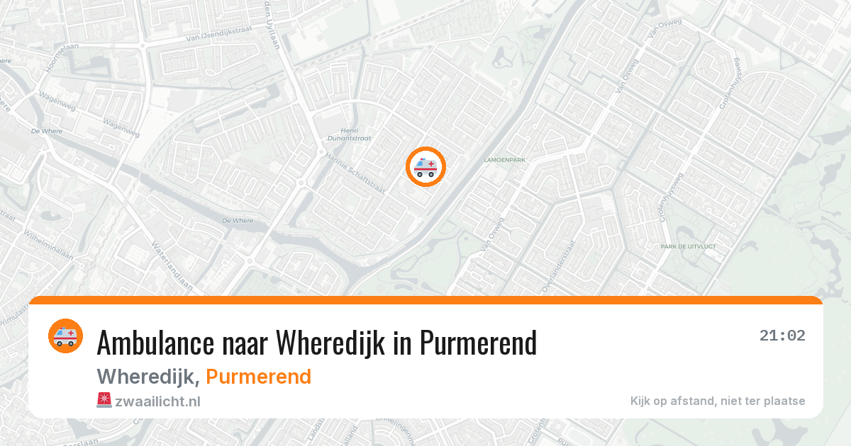Ambulance naar Wheredijk in Purmerend — 14 aug 2026