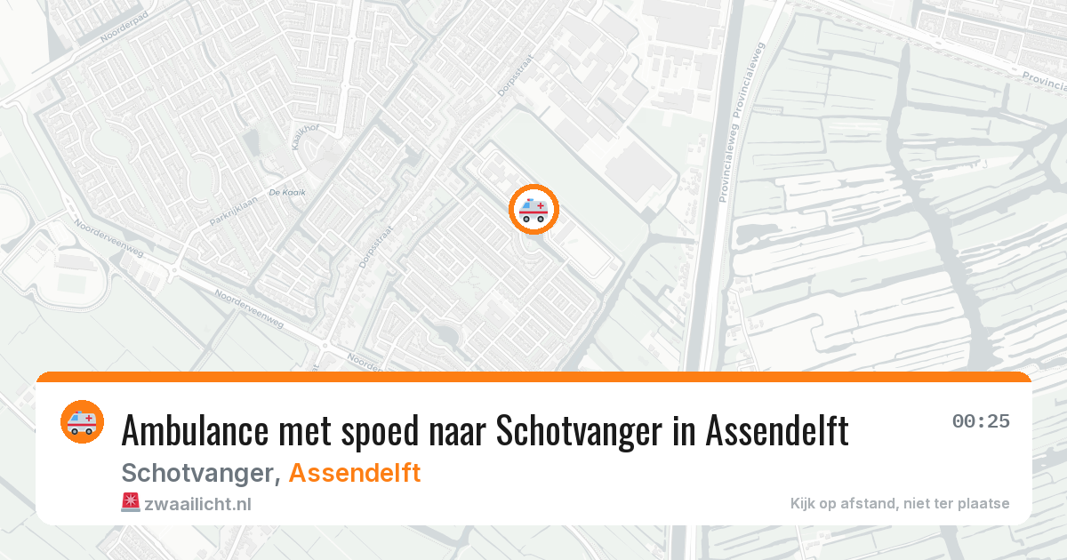 Ambulance met spoed naar Schotvanger in Assendelft — 12 aug 2026