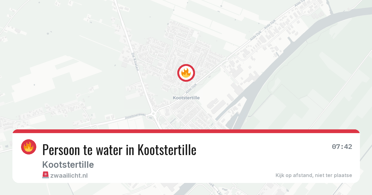 Persoon te water in Kootstertille — 21 mei 2026