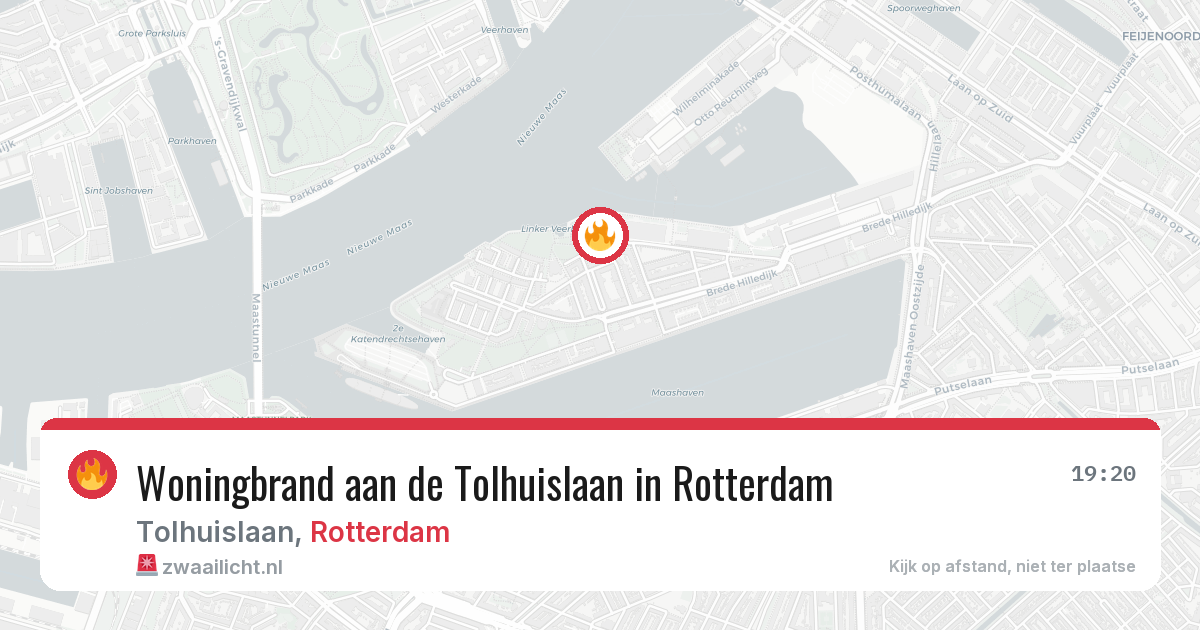 Woningbrand aan de Tolhuislaan in Rotterdam — 18 jun 2026