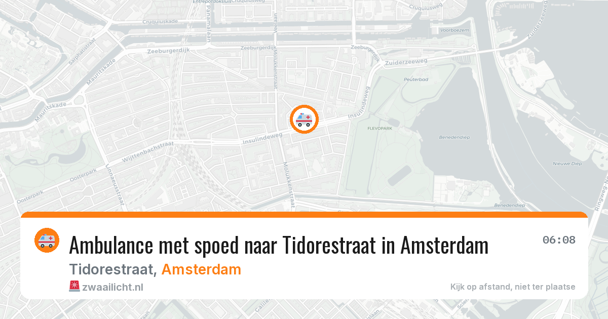 Ambulance met spoed naar Tidorestraat in Amsterdam — 11 aug 2026