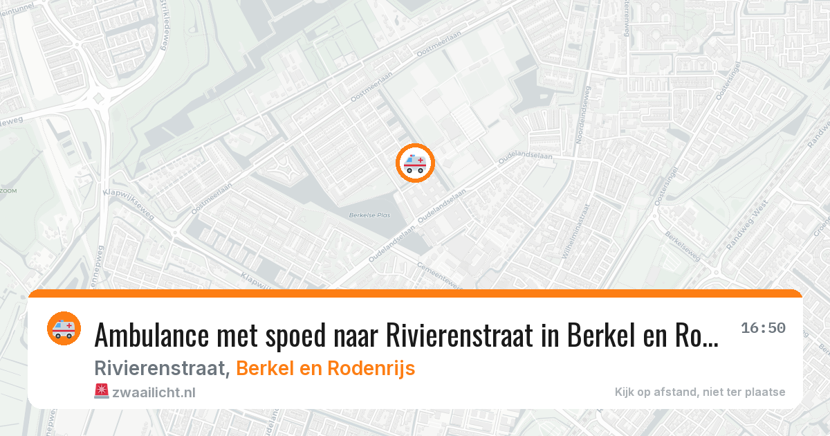 Ambulance met spoed naar Rivierenstraat in Berkel en Rodenrijs — 9 jun 2026