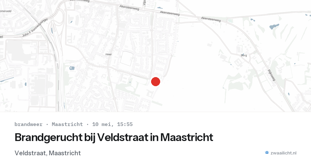 Brandgerucht bij Veldstraat in Maastricht — 10 mei 2026