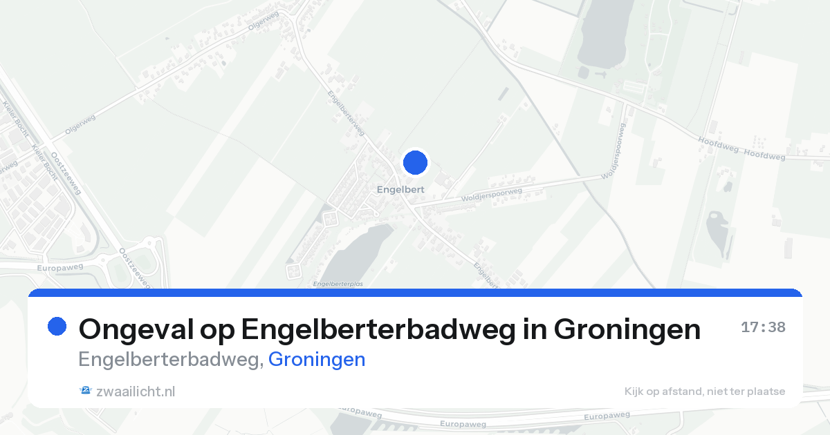 Ongeval op Engelberterbadweg in Groningen — 14 aug 2026