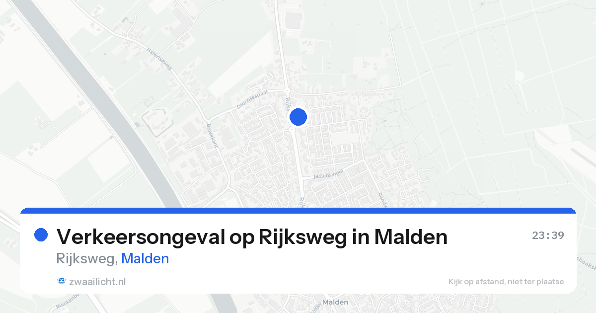 Verkeersongeval op Rijksweg in Malden — 19 aug 2026