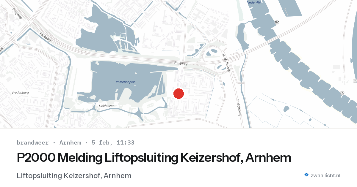 P2000 Melding Liftopsluiting Keizershof, Arnhem — 5 feb 2026