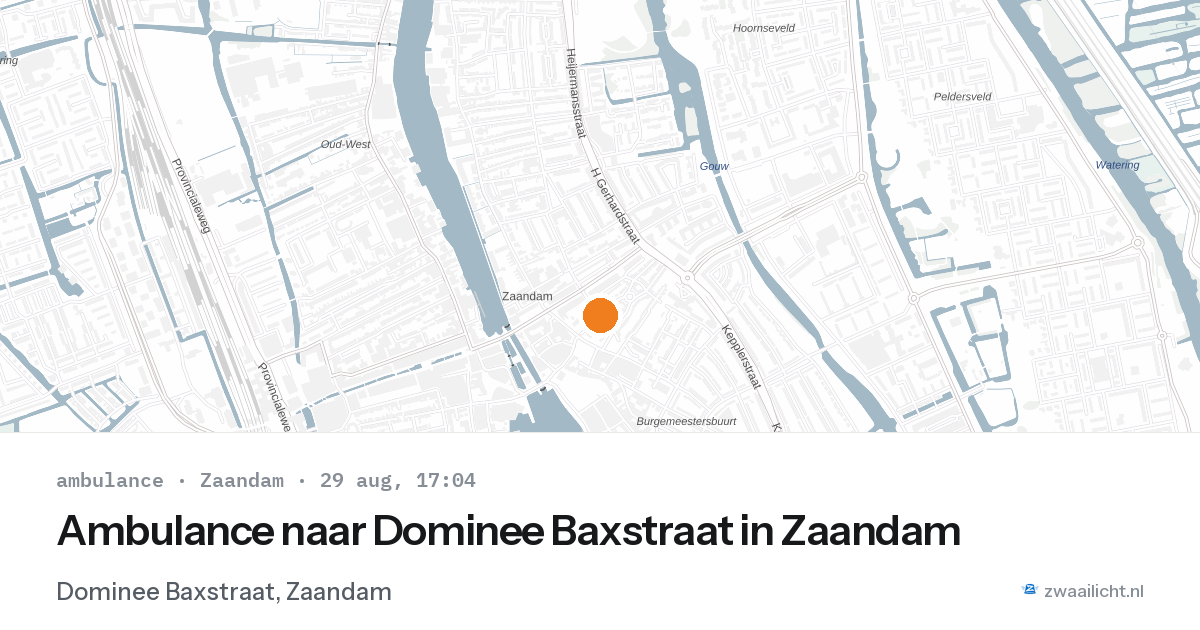 Ambulance naar Dominee Baxstraat in Zaandam — 29 aug 2026