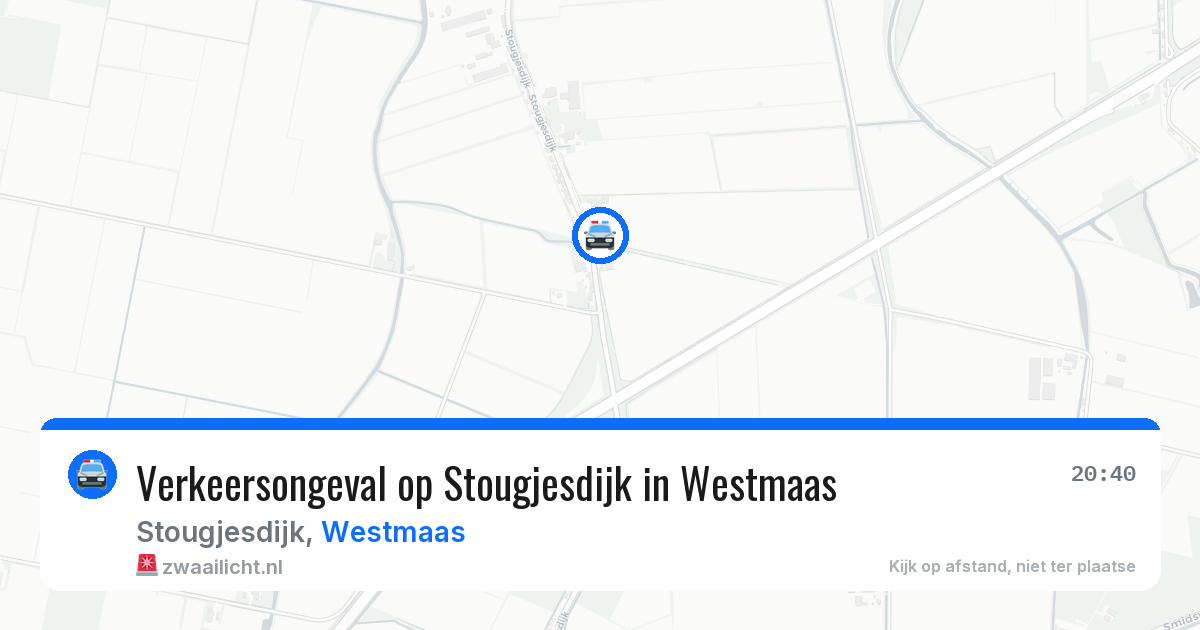 Verkeersongeval op Stougjesdijk in Westmaas — 20 jan 2026