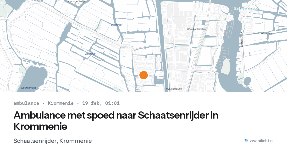 Ambulance met spoed naar Schaatsenrijder in Krommenie — 1 feb 2026