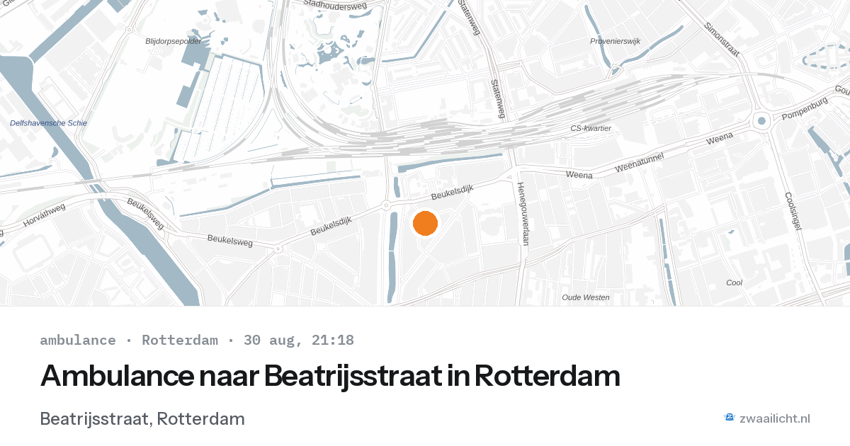 Ambulance naar Beatrijsstraat in Rotterdam — 30 aug 2026